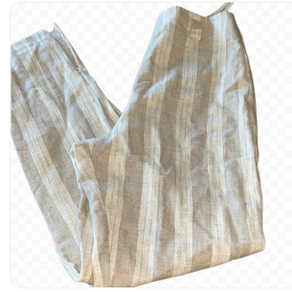 NWT , reformation ,Striped beige and white striped Pants